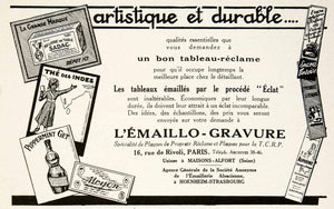 1925 Ad L'Emaillo-Gravure Enamel Sadac Alcyon Marketing Aspirine 16 Rue VEN4