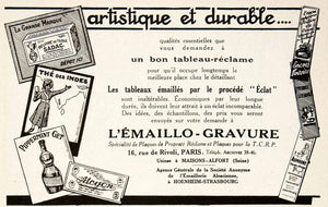 1925 Ad L'Emaillo-Gravure Enamel Sign Makers 16 Rue Rivoli Paris Sadac VEN4