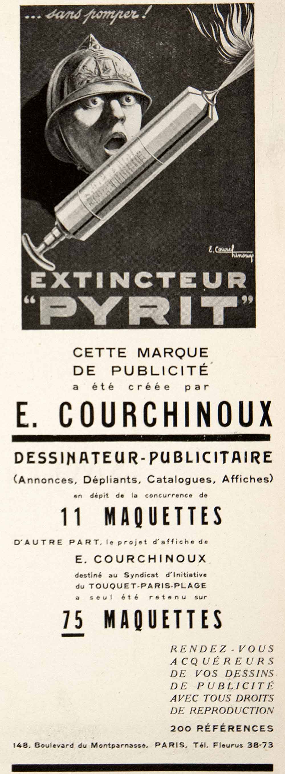 1925 Ad Artist E Courchinoux Marketing 148 Boulevard Montparnasse Paris VEN4