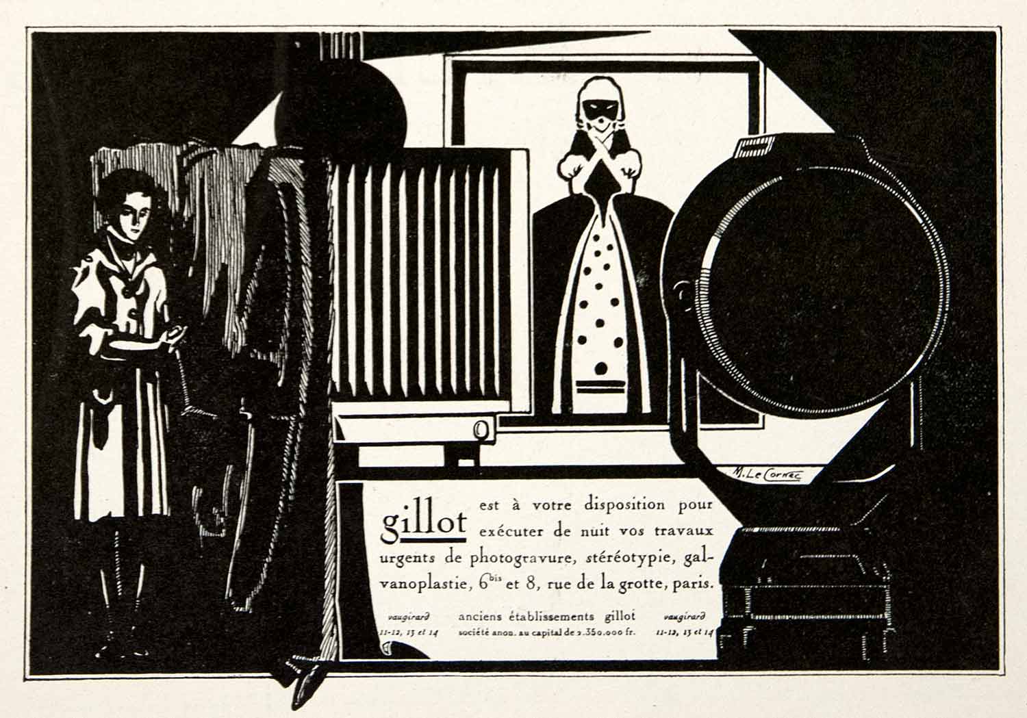 1926 Ad Gillot 6 Rue Grotte Paris Developer Electroplating Stereotypy Le VEN4