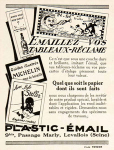 1926 Ad Plastic-Email Pierrot Gourmand Poster Laminate Stellor Levallois VEN4