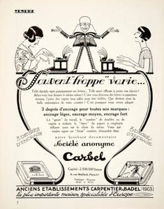 1925 Ad Typewriter Ribbon Carbel 8 Rue Maillard Paris Phebus Bayard Badel VEN4
