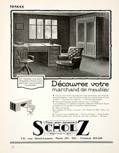 1926 Ad Scholz Office Furniture 75 Rue Saint-Lazare Paris Desk Cabinet VEN4