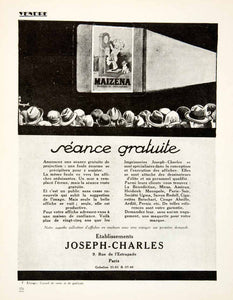 1926 Ad Joseph Charles 9 Rue L'Estrapade Maizena Projector Advertising VEN4
