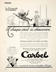 1926 Ad Carbel Carpentier Badel Carbon Typewriter Ribbon 8 Rue Maillard VEN4