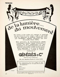 1926 Ad Generes 38 Rue Amelot Paris Silhouette Light Advertising Agency VEN4