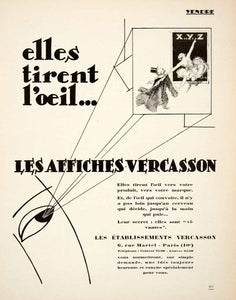 1926 Ad Vercasson Advertising 6 Rue Martel Paris Eye Catching XYZ French VEN4