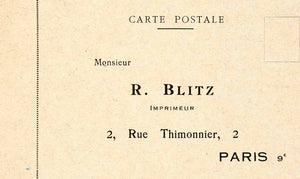 1926 Ad R Blitz 2 Rue Thimonnier Paris Advertising Firm French Publishing VEN4