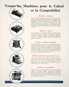 1925 Lithograph Ad Accounting Machine Calculatio Burroughs 1 Rue Italiens VEN4