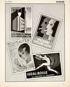 1928 Print Art Deco French Advertising Graphic Design Advertisements Ads VEN5