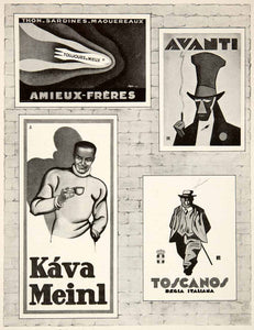 1929 Print Art Deco French Advertising Graphic Design Kava Meinl Avanti Ad VEN5