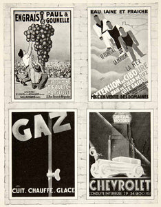 1929 Print Art Deco French Advertising Graphic Design Chevrolet Car Gaz Ad VEN5
