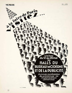 1928 Ad Foire Fair Paris Halls Bureau Moderne Office Advertising Publicite VEN5