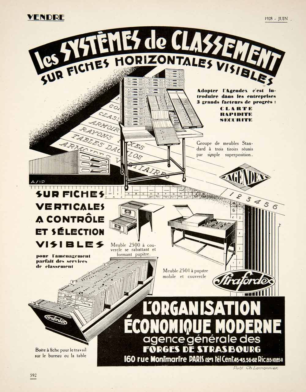 1928 Ad French Visible Files Business Office Card Filing System Equipment VEN5