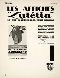 1928 Ad Les Affiches Lutetia French Advertising Agency Jean-Adrien Mercier VEN5