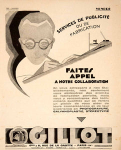 1929 Ad French Advertising Agency Gillot 8 Rue de La Grotte Paris Adman VEN5
