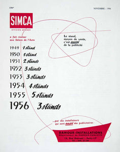 1956 Ad Simca Aronde Damour Installations French Advertising Agency Auto VEN6