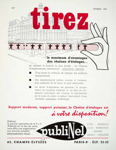 1956 Ad Tirez Publinel French Chain Displays Advertisement Tirez Marketing VEN6