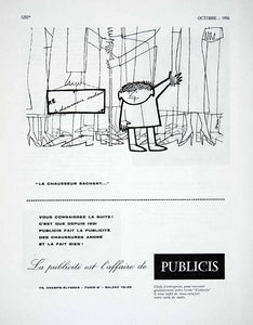 1956 Ad Publicis French Advertising Agency Child Shoe Marketing Chaussures VEN6