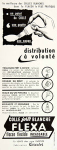 1956 Ad Flexa French White Super Glue Vintage Fifties Applicator Corector VEN6