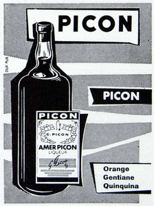 1956 Ad Picon Gentiane Quiquina Liqor Alcohol Drink Bottle French Fifties VEN6 - Period Paper
