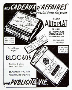 1956 Ad Bloc 609 Auto-Plat Branding Marketing Notepad Notebook Curaty VEN6