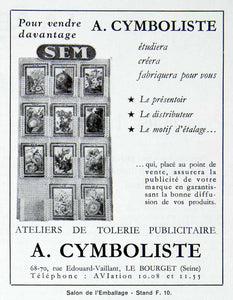 1956 Ad Cymboliste Custom Display Shelving French SEM Marketing Branding VEN6