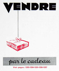 1956 Ad Vendre Cadeau Present French Fifties Advertising String Gift VEN6
