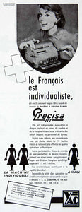 1956 Ad Precisa 117 French Calculation Machine Y. A. Chauvin Portable VEN6