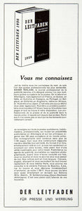 1956 Ad Der Leitfaden Dansk Reklame Manual Guide Fifties French German VEN6