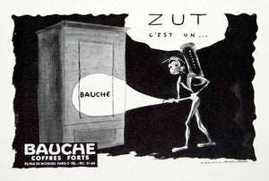 1956 Ad Bauche Safe Security French Burglar Robber Zut Fifties Protection VEN6