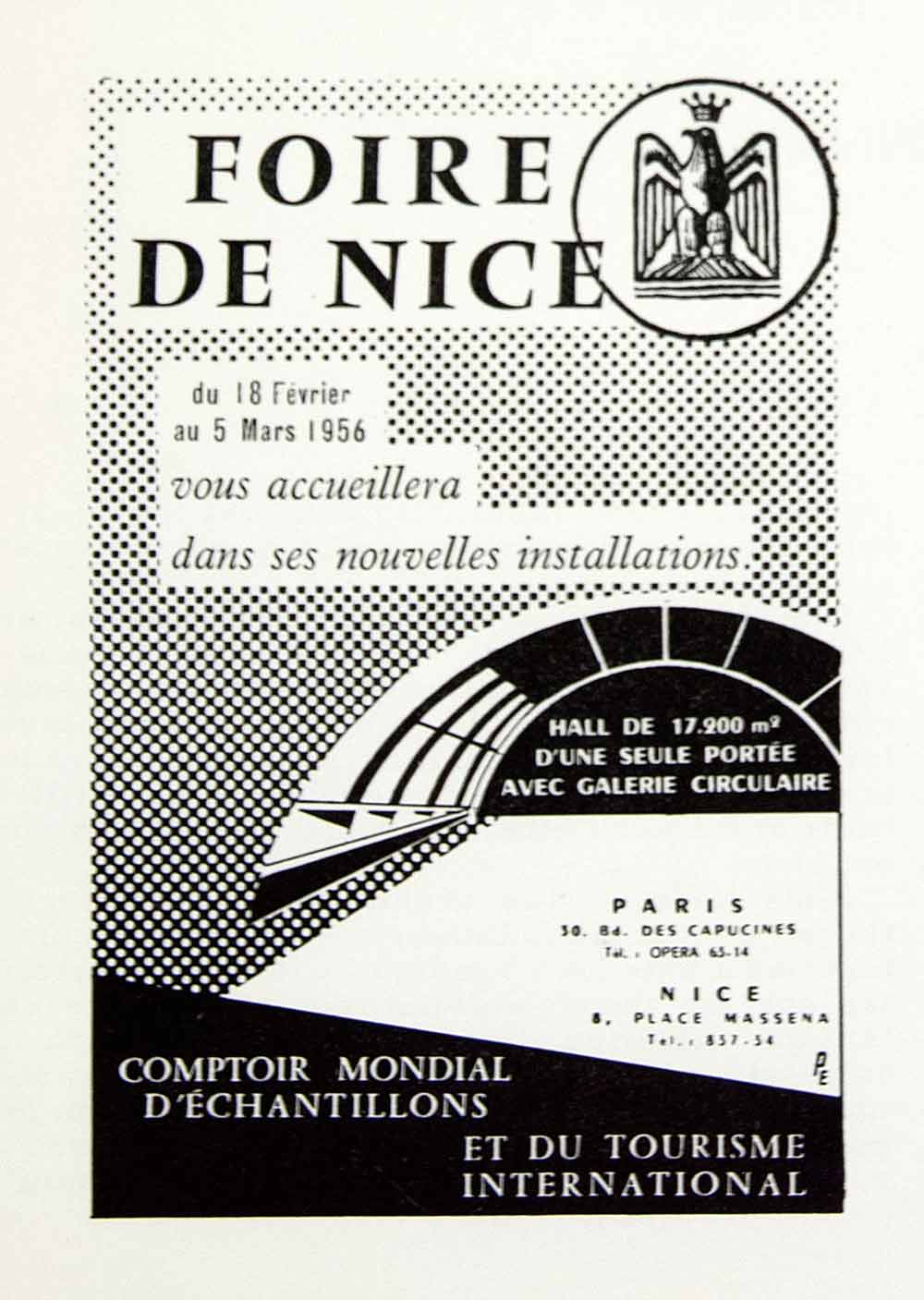 1956 Ad Foire Nice International Tourism Trade Show Vendor Advertisement VEN6