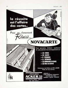 1957 Ad Acker Novacarte Garmon Filing System 52 Rue Etienne Marcel Paris VEN7