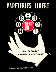 1957 Lithograph Ad Papeteries Libert 9 Rue De La Chapelle Paris Hand VEN7