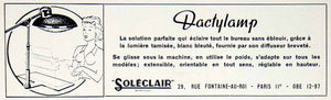 1957 Ad Dactylamp Soleclair 29 Rue Fonaine-au-Roi Paris Desk Lamp VEN7