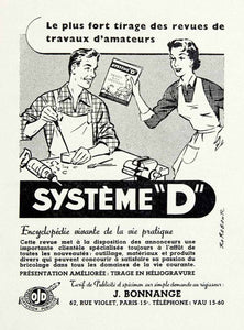 1957 Ad System D 62 Rue Violet Paris J Bonnange Advertising Publication VEN7