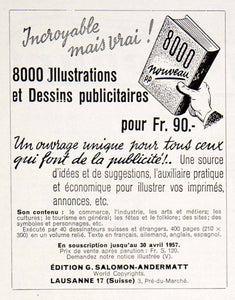 1957 Ad Graphic Design Publication G Salomon-Andermatt Advertising French VEN7