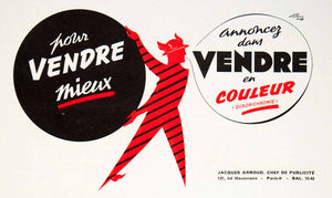1957 Ad Vendre Hermes Advertising Jacques Arnoud 121 Boulevard Hausmann VEN7