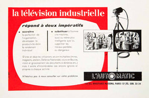 1957 Ad L'Automatic Television Industrial 123 Boulevard Massena Paris VEN7