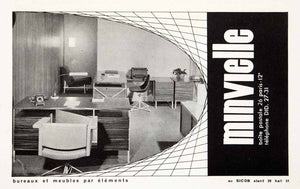 1957 Ad Minvielle Office Furniture Chair Desk Table SICOB 50s French VEN7