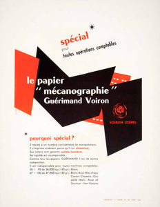 1956 Lithograph Ad Guerimand Voiron 15 Rue Cour Noues Paris Mechanography VEN7