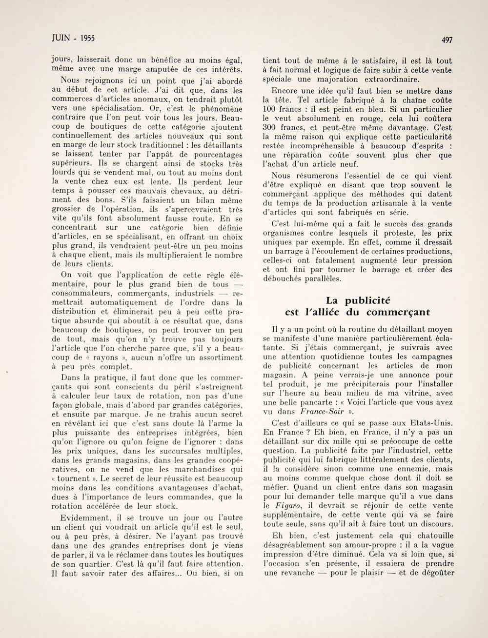 1955 Article Paul Nicolas Retailer Advice 20th Century Advertising Store VEN7