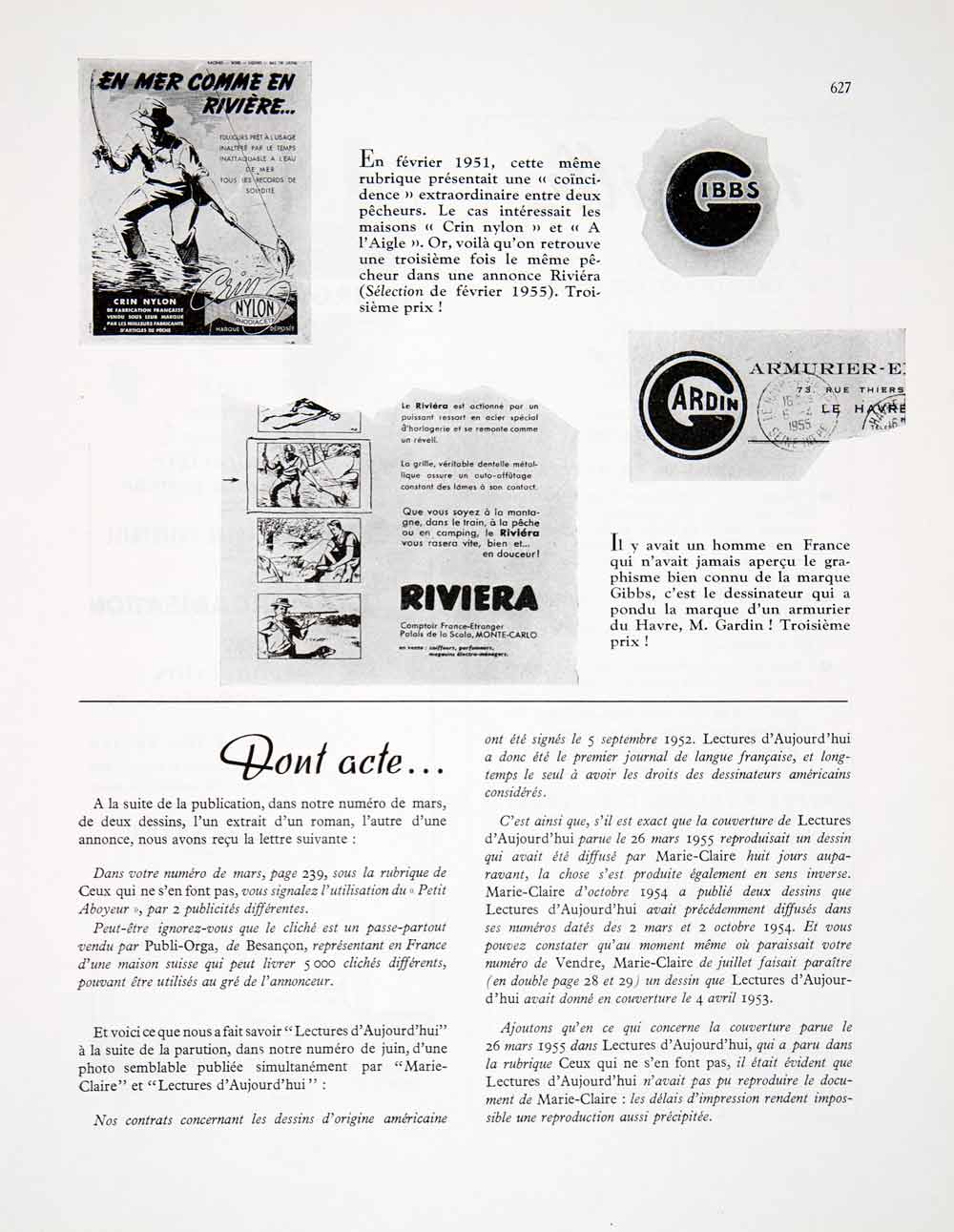 1955 Article Plagiarism French Advertising Paul Nicolas Willy Ronis Adel VEN7