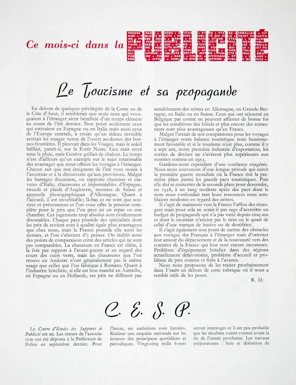 1956 Article Commercial Film Advertising French Nestle Jean Mineur Maillard VEN7