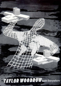 1955 Print Henri Kay Henrion Taylor Woodrow Poster World Build English VEN7