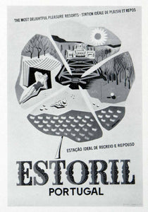 1955 Print Estoril Portugal Tourism Artur Jorge Pleasure Resort Advertising VEN7