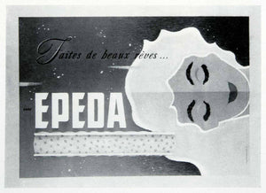1955 Print Begium Epeda Mattress Robert Carbonelle Advertising Woman Dream VEN7
