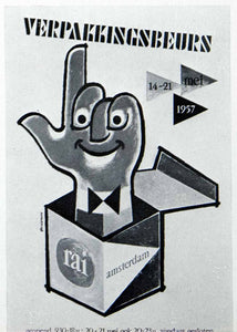1956 Print Hans Bolleman Packaging Exposition Amsterdam Advertising VEN7