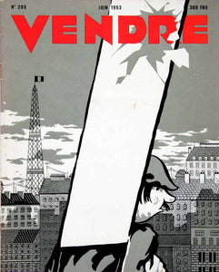 1953 Lithograph Cover Vendre Cityscape June French Cartoon Pierre Ducordeau VEN8
