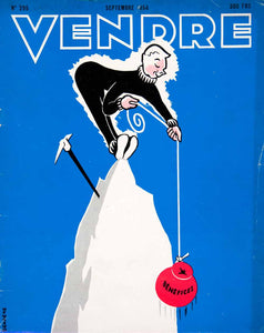 1954 Lithograph Cover Dehaene Vendre Benefits Mountain Climbing Pick VEN8